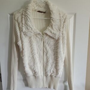 Belldini White Faux Fur Jacket